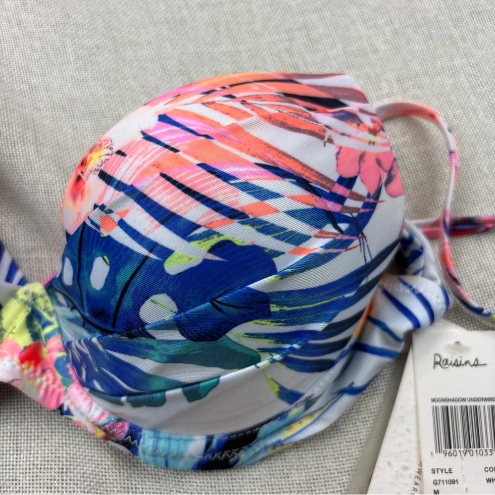 Raisins Women's Haleiwa Moonshadow Underwire Bra Swim Top Size M